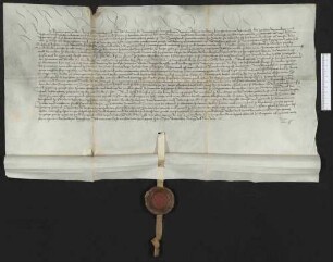 Vertrag zwischen dem Kloster Steinheim und den Herren von Plieningen wegen der Pfarrei zu Kleinbottwar, die ursprünglich eine Filiale des Klosters war, und über die Regelung der pfarrlichen Rechte.