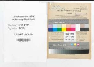 Entnazifizierung Johann Griegel , geb. 25.06.1898 (Kaufmaennischer Grubenbeamter)