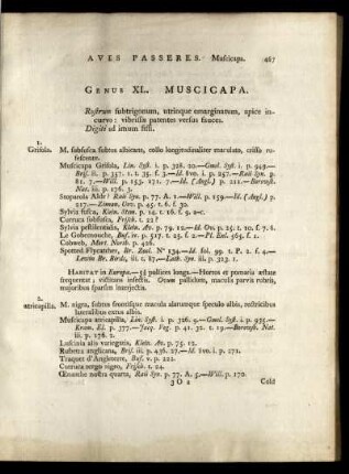 ORDO III PASSERES GENUS XL MUSICAPA