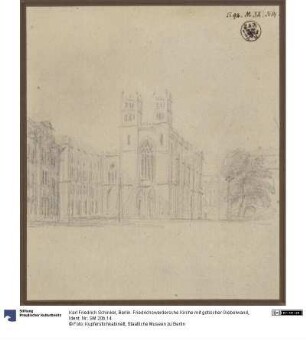 Berlin. Friedrichswerdersche Kirche mit gotischer Giebelwand