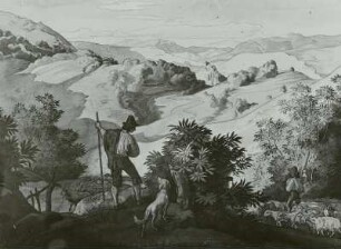Hirten und Herden bei Civitella mit Blick auf San Francesco
