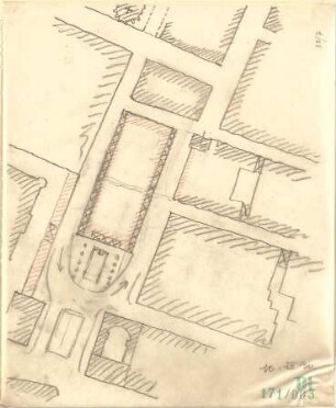 Fischer, Theodor; München; Theater-Projekt - Lageplan