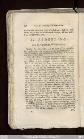 IV. Afdeeling. Van de Onzijdige Werkwoorden.