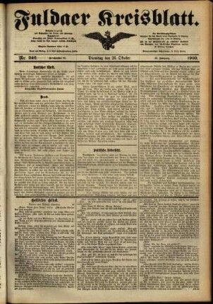Ausgabe vom Dienstag, den 26. Oktober 1909.