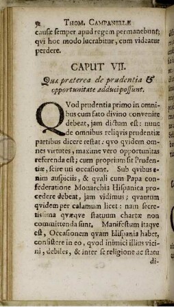 Caput VII. Qua preterea de prudentia & opportunitate adducipossunt.