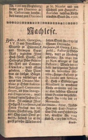 Nachlese