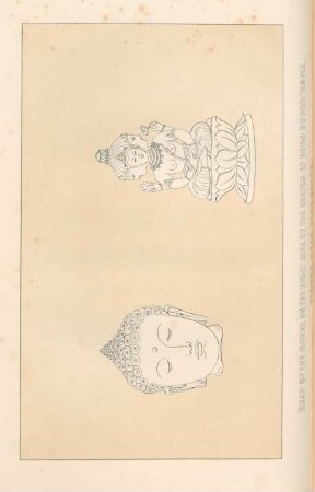 Head of the figure on the right side of the sketch of Boro Bodor temple. Figure near Boro Bodor