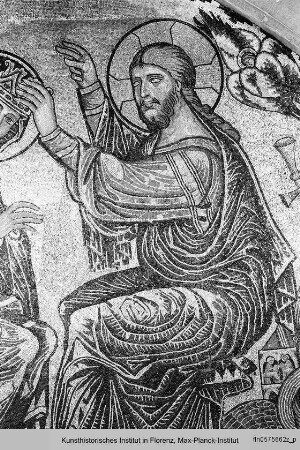 Marienkrönung (mit Cherubim, Evangelistensymbolen und musizierenden Engeln)
