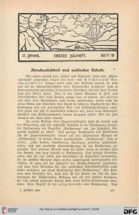 Anschaulichkeit und seelischer Gehalt
