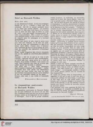 Brief an Herwarth Walden