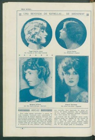 Uma revoada de estrellas... de Broadway : Peggy Hopkins Joyce. - Verona Oakley. - Margara Gillmore. - Eleanor Boardman