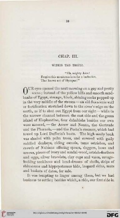 Chap. III: Within the tropic