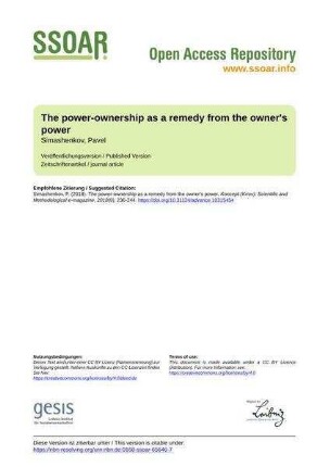 The power-ownership as a remedy from the owner's power