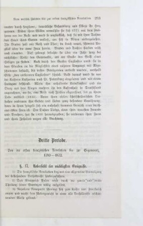 Dritte Periode. Von der ersten französischen Revolution bis zur Gegenwart, 1789-1872