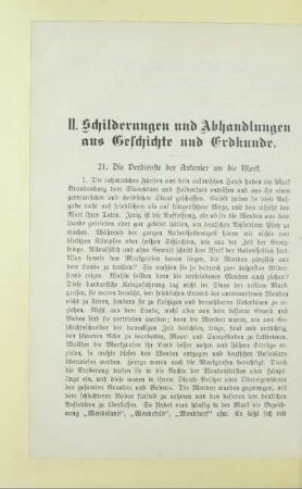 II. Schilderungen und Abhandlungen aus Geschichte und Erdkunde