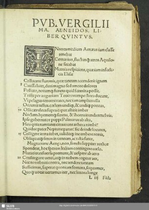 Pub. Vergilii Ma. Aeneidos. Liber Quintus