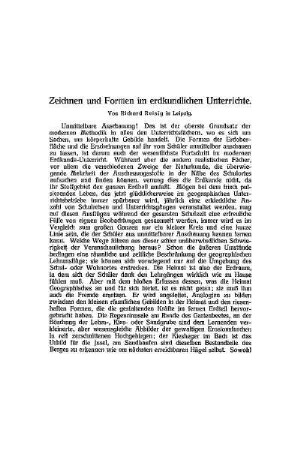 Zeichnen und Formen im erdkundlichen Unterrichte