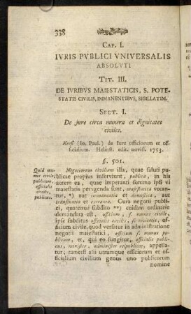 338-377, Cap. I. Juris publici universalis absoluti.