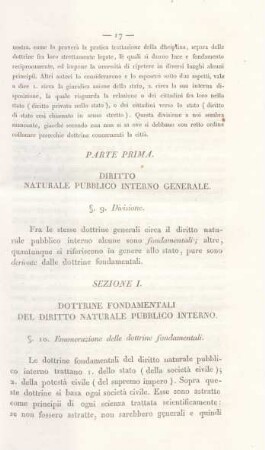 Sezione I. Dottrine fondamentali del diritto naturale pubblico interno