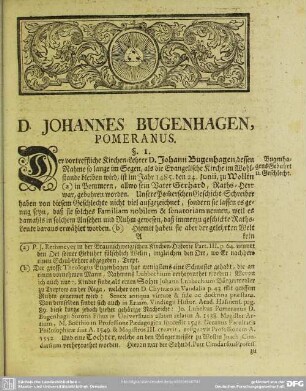 D. Johannes Bugenhagen, Pomeranus