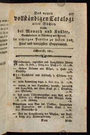 917-1038, Ostermesse, 1803.