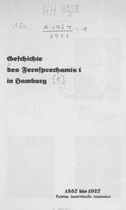 Teil 1: 1887 bis 1927