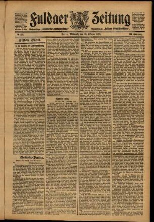 Erste Ausgabe vom Mittwoch, den 18. Oktober 1905.