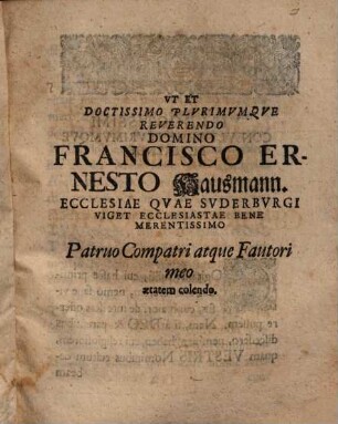 Diatribe Parergica De Rvsticis Ervditione Claris : = Von Gelehrten Bauern