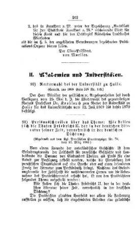 Rectorwahl bei der Universität zu Halle : [II. Akademien und Universitäten]