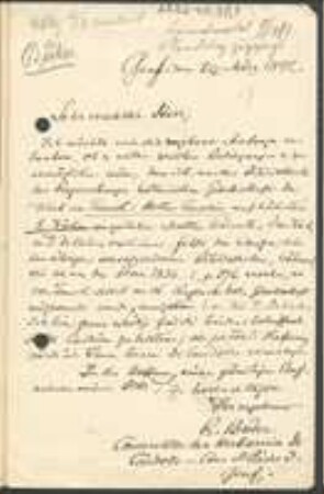 Brief von Robert Buser an Unbekannt