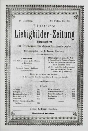 IV. Jahrgang. No. 2 (Lfd. No. 38). (Hamburg, 1. Februar 1899.)