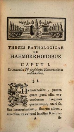 Theses Pathologicae de Haemorrhoidibus
