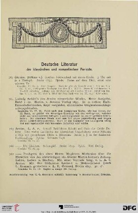 Deutsche Literatur der klassischen und romantischen Periode (Nr. 763-1125)
