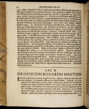 Cap. II. De Officinis Bonarum Mentium