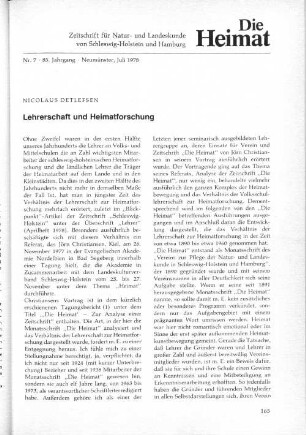 Nr. 7. 85. Jahrgang. Neumünster, Juli 1978.