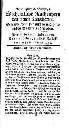 Fünf und dreyßigstes Stück
