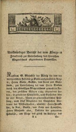 Untersuchung des Thierischen Magnetismus : Aus dem Französischen