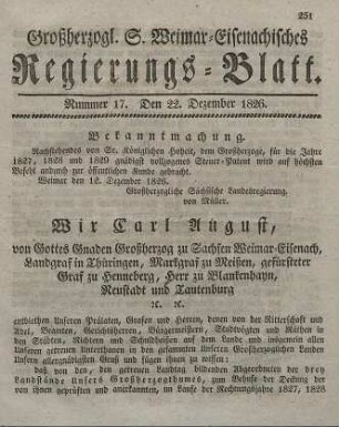Nr. 17 : 22. Dezember 1826