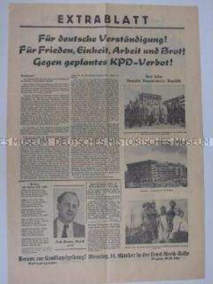 Sonderdruck der KPD Hamburg zum 3.Jahrestag der DDR