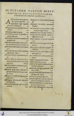 Index rerum et verborum copiosissimus.