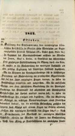 Die Vier ersten Regierungsjahre Friedrich Wilhelms IV. oder Materialien zur Regierungsgeschichte Friedrich Wilhelms IV. : vom 7. Juni 1840 bis zum 26. Juli 1844. 2, Von der Eröffnung der Versammlung der vereinigten ständischen Ausschüsse in Berlin den 18. October 1842 bis zum Schlusse des rheinischen Provinzial-Landtages den 20. Juli 1843