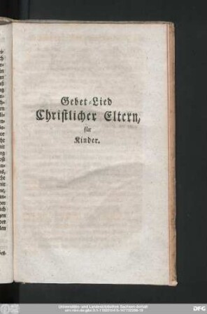 Gebet-Lied Christlicher Eltern, für Kinder.