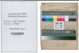 Entnazifizierung Artur Muehlhoff , geb. 23.01.1901 (Monteur)