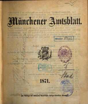 Münchener Amtsblatt. 1871