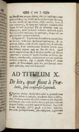 Ad Titulum X. De his, quæ fiunt à Prælatis, sinè consensu Capituli. - Ad Titulum XI. De his, quæ fiunt à Majore parte Capituli.