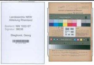 Entnazifizierung Georg Stieghorst , geb. 03.06.1910 (Lehrer)