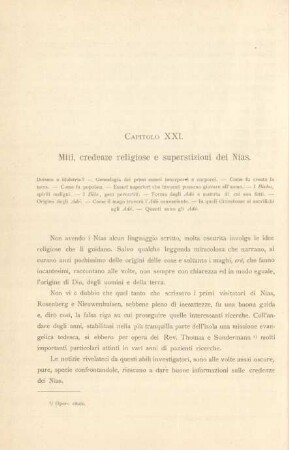 Capitolo XXI. Miti, credenze religiose e superstizioni dei Nías