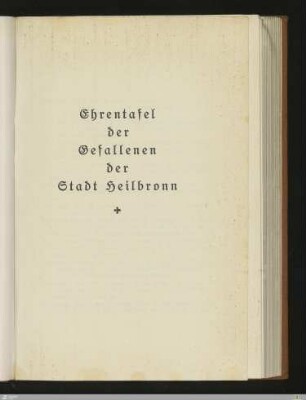 Ehrentafel der Gefallenen der Stadt Heilbronn
