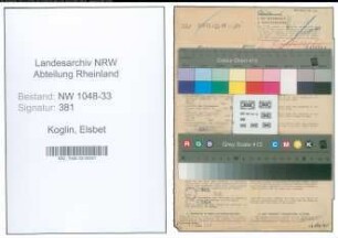 Entnazifizierung Elsbet Koglin , geb. 18.07.1907 (Lehrerin)