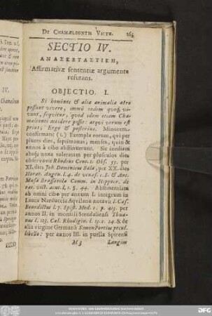 Sectio IV. [...], Affirmativae sententiae argumenta refutans.